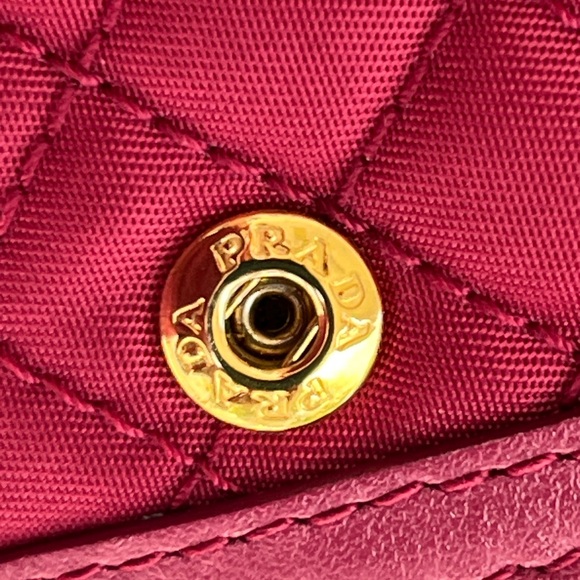 PRADA Tessuto Nylon Quilted Continental Flap Wallet Ibisco - Picture 14 of 16